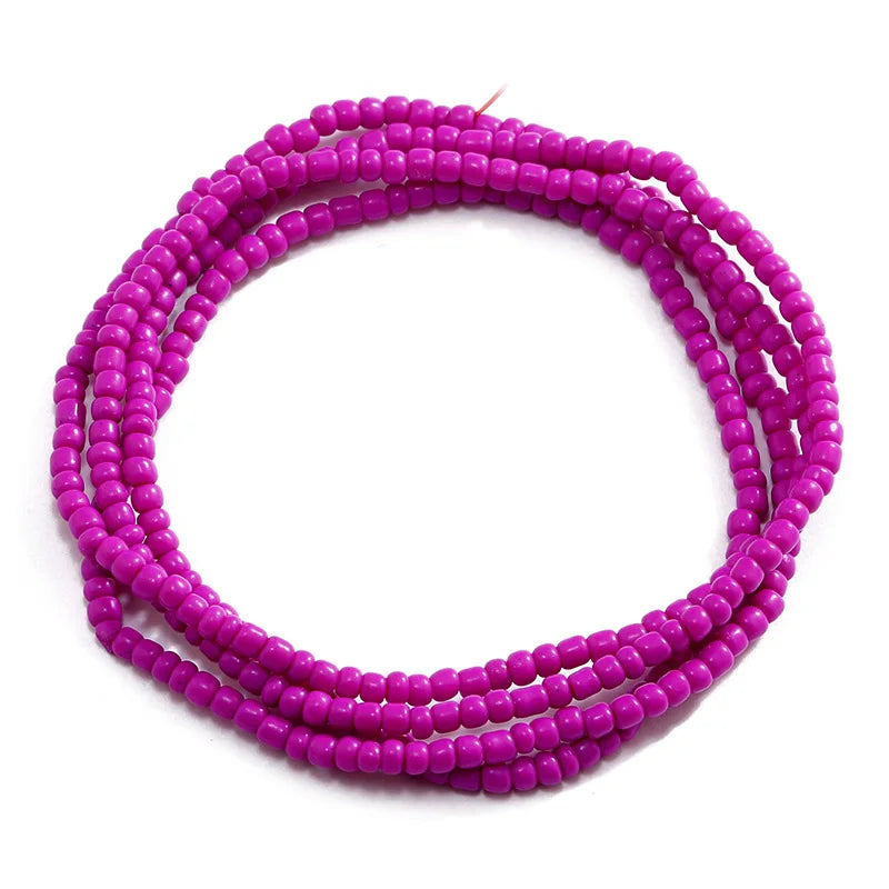 Women's Hand Beaded Glass Body Chain - Elastic Waist Belly Chain Jewelry