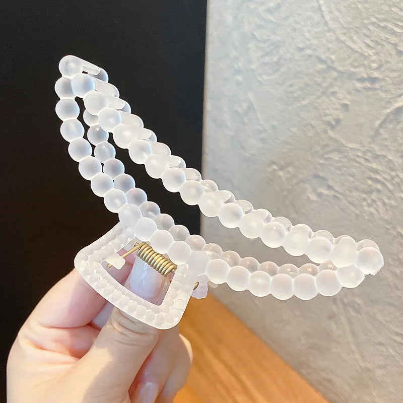 3-Pack Large 4.5" Clear Claw Hair Clips - Strong Hold Jumbo Hairpins for Thick & Thin Hair