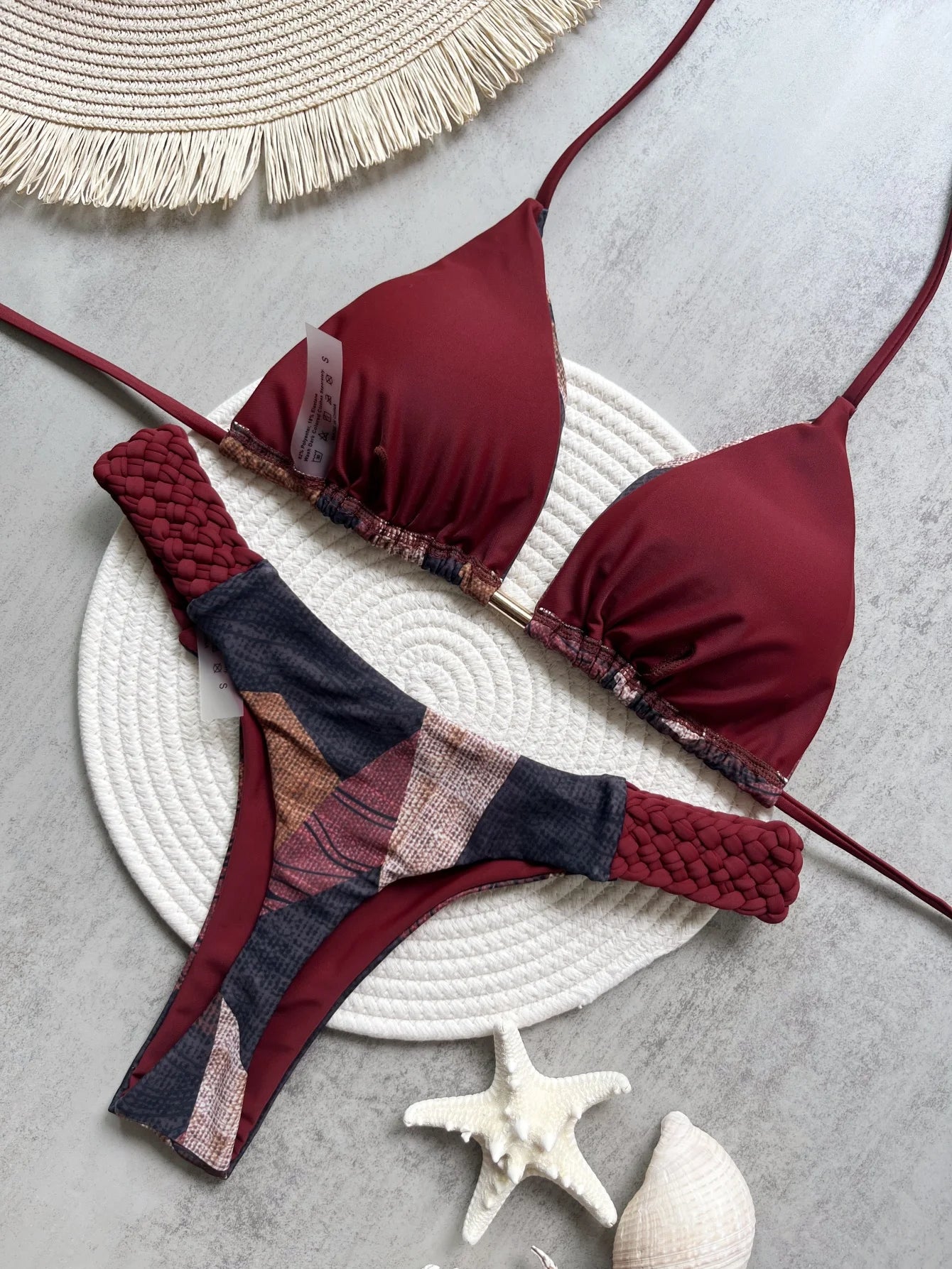 Print Halter Mini High Cut Bikini Women Two-Piece Swimwear Set