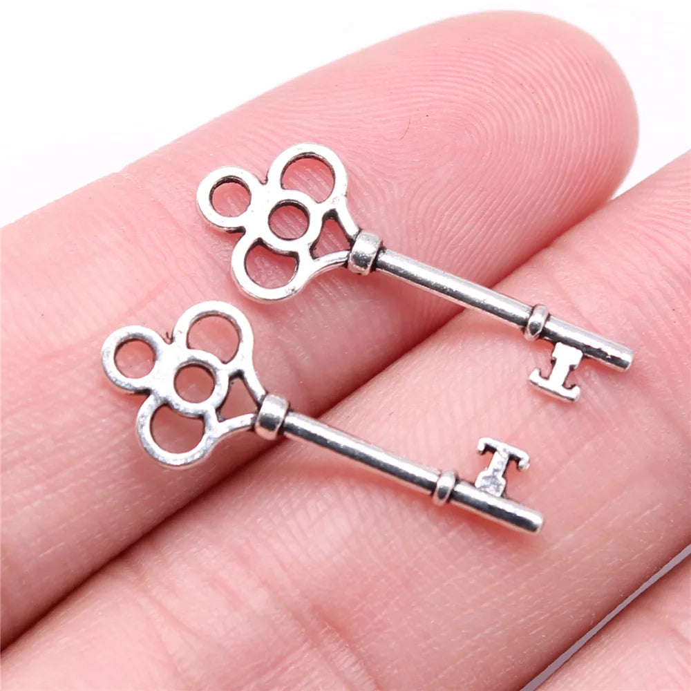 40pcs Irelia Vintage Zinc Alloy Key Charms - Cute Small Metal Pendants for DIY Jewelry Making and Crafts