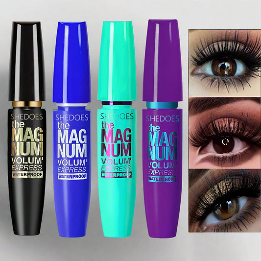 4D Black Mascara - Thickening, Lengthening & Curling Liquid Fiber Mascara for Dramatic Lashes