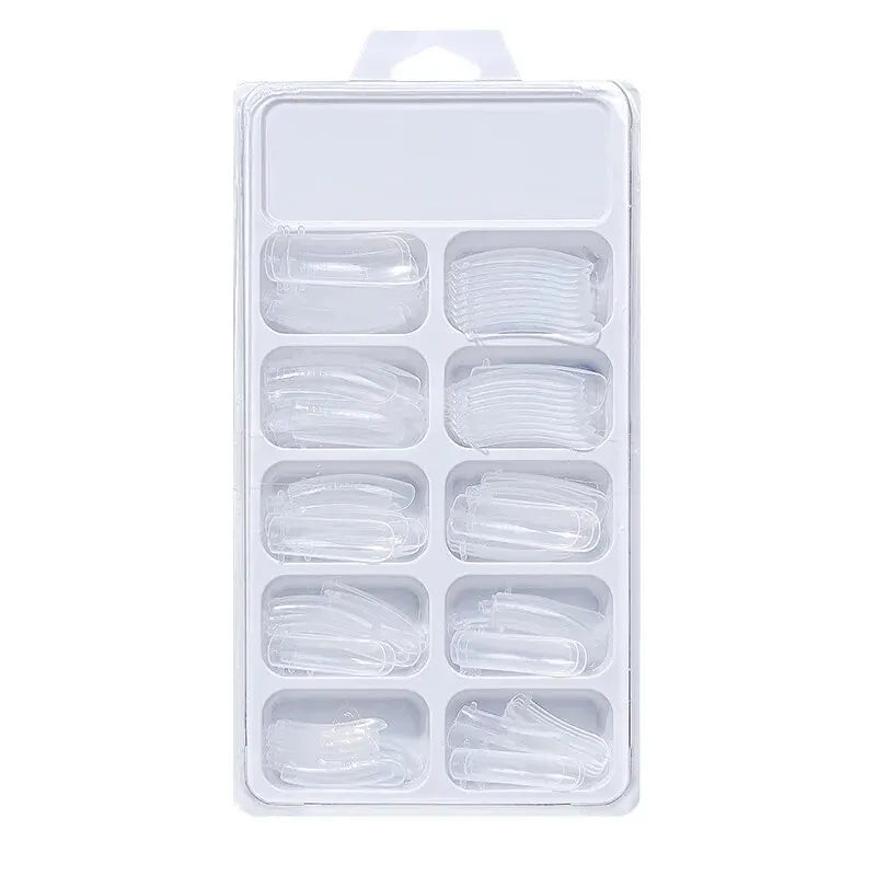 100-Piece Crystal Clear Nail Extension Sheets - Quick Light Therapy Transparent Nail Forms for Professional Extensions