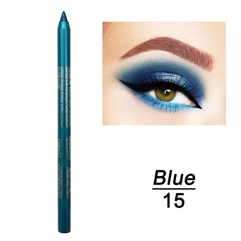 Smudge-Proof Waterproof Eyeliner Pencil - High-Shine, Long-Lasting Eye Makeup in Black & Multicolor Options
