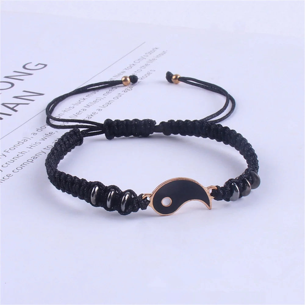 2022 New Best Friend Bracelets - Matching Yin Yang Adjustable Cord Bracelet Set for BFF, Couples & Relationships