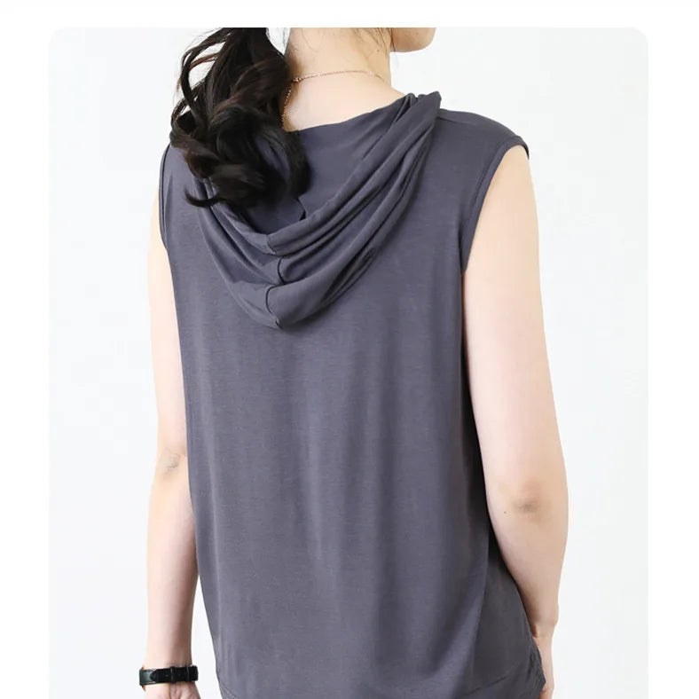 Men's Solid Color Tank Top Vest - Sleeveless Hooded Hip Hop T-Shirt | Unisex Summer Workout Tee