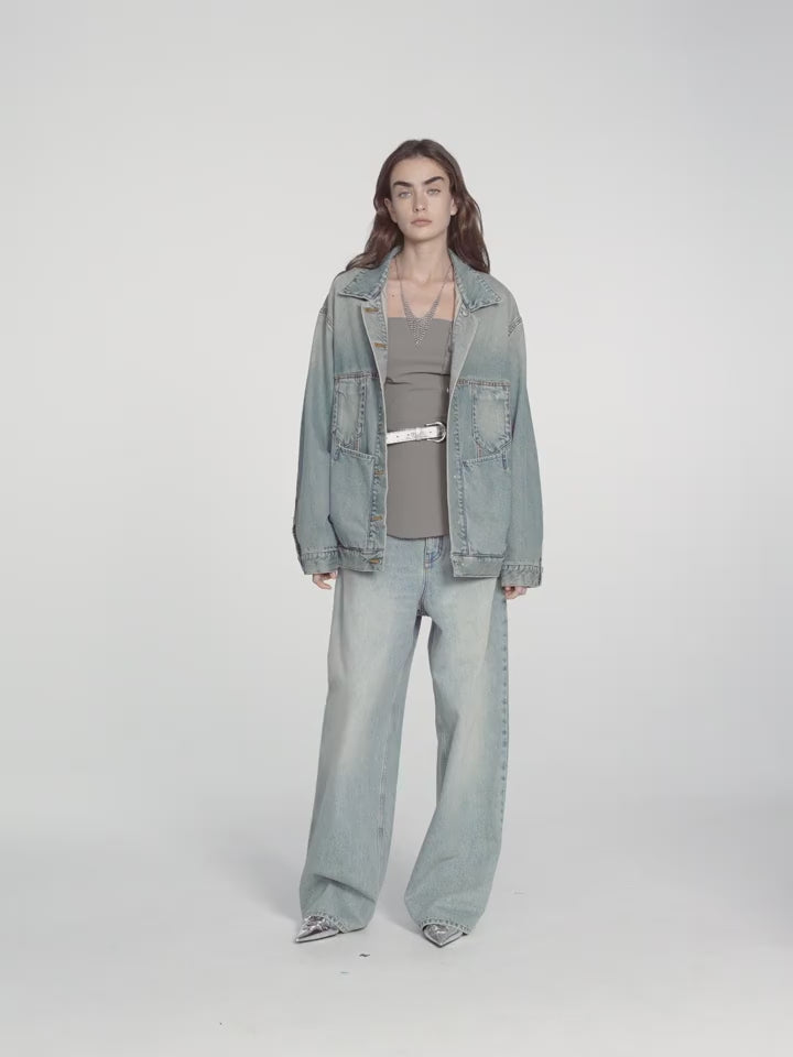 Vintage Reversible Denim Jacket – Inspired Streetwear Look
